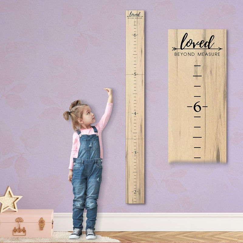 Back40Life Farmhouse Style Wooden Kids Growth Chart Ruler for Boys and Girls (Weathered Natural - WHT) - Image 1